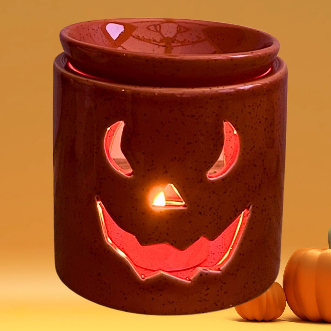 Orange Pumpkin Jack O Lantern Wax Burner