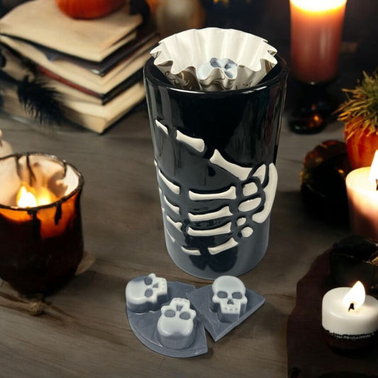 BACK SOON Skeleton Halloween Gothic Wax Warmer