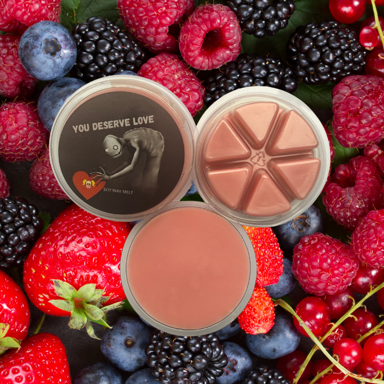 You Deserve Love Crushed Berries Scent Soy Wax Melt Clam