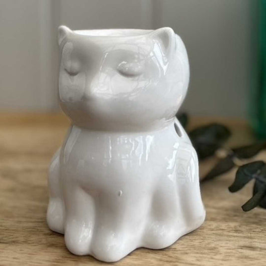 NEW! Ceramic White Cat Wax Oil Burner