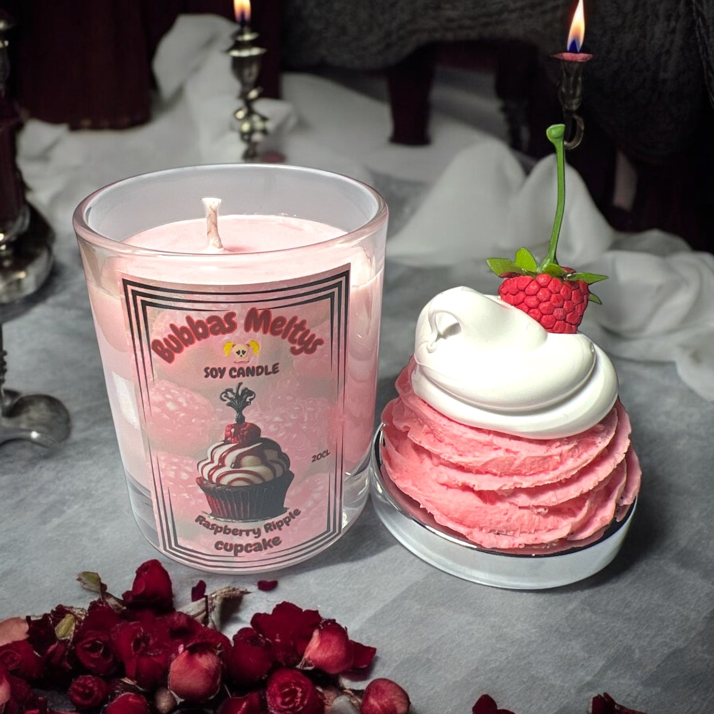 NEW Soy Candle Raspberry Ripple Cupcake Scent UK ONLY