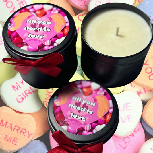 LOW STOCK! CANDY HEARTS SOY CANDLE - Bubbas Meltys