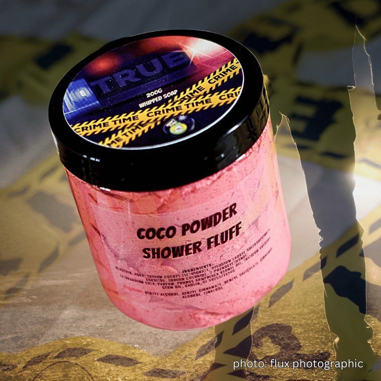 LOW STOCK! True Crime Coco Powder Scented Whipped Soap - Bubbas Meltys
