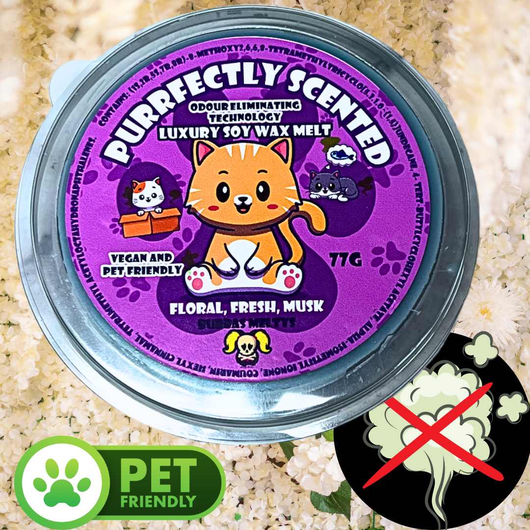 Purrrfectly Scented Soy Wax Melt Pet Odour Eliminating Technology - Bubbas Meltys