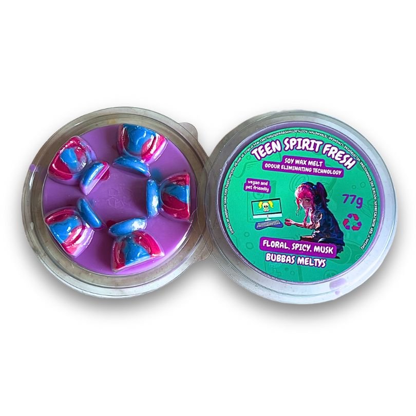 RESTOCKED! Teen Spirit Fresh Soy Wax Melt Odour Eliminating Technology - Bubbas Meltys