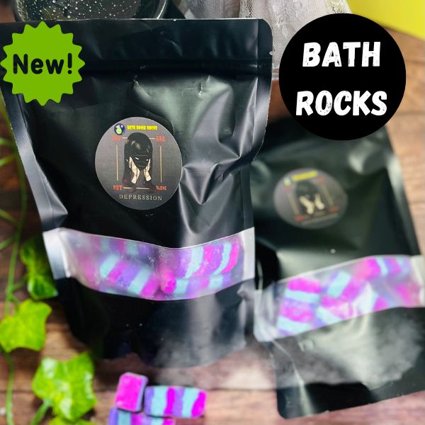 LOW STOCK! Depression  - Black Cherry Bath Rocks Large Pack